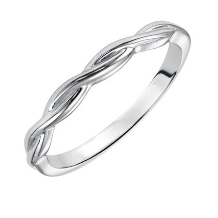 Twisted band in white gold 2mm